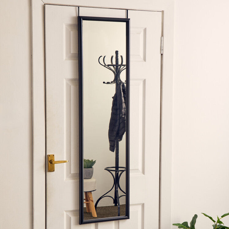 Mize Black Plastic Frame Over Door Mirror