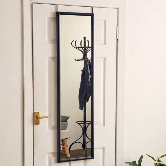 Mize Black Plastic Frame Over Door Mirror