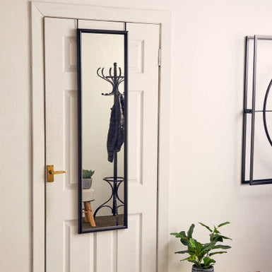 Mize Black Plastic Frame Over Door Mirror