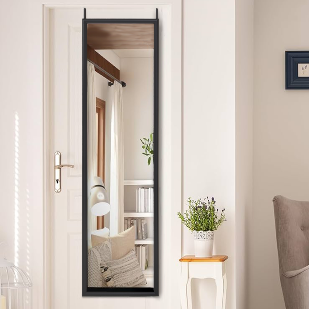 Mize Black Plastic Frame Over Door Mirror