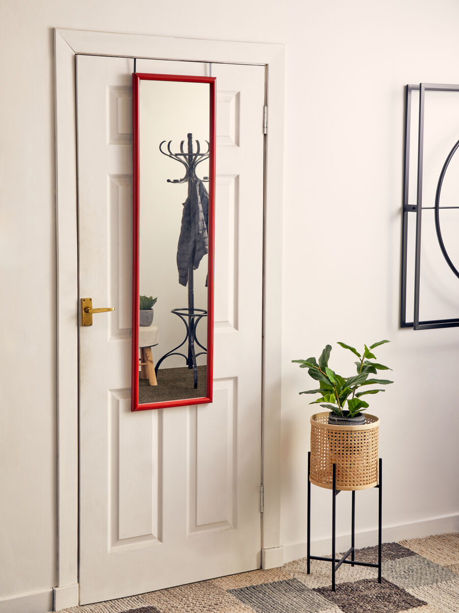 Red Plastic Frame Over Door Mirror | Mize