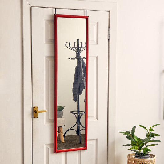 Mize Red Plastic Frame Over Door Mirror