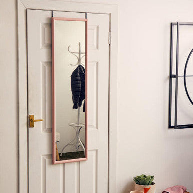 Mize Pink Plastic Frame Over Door Mirror