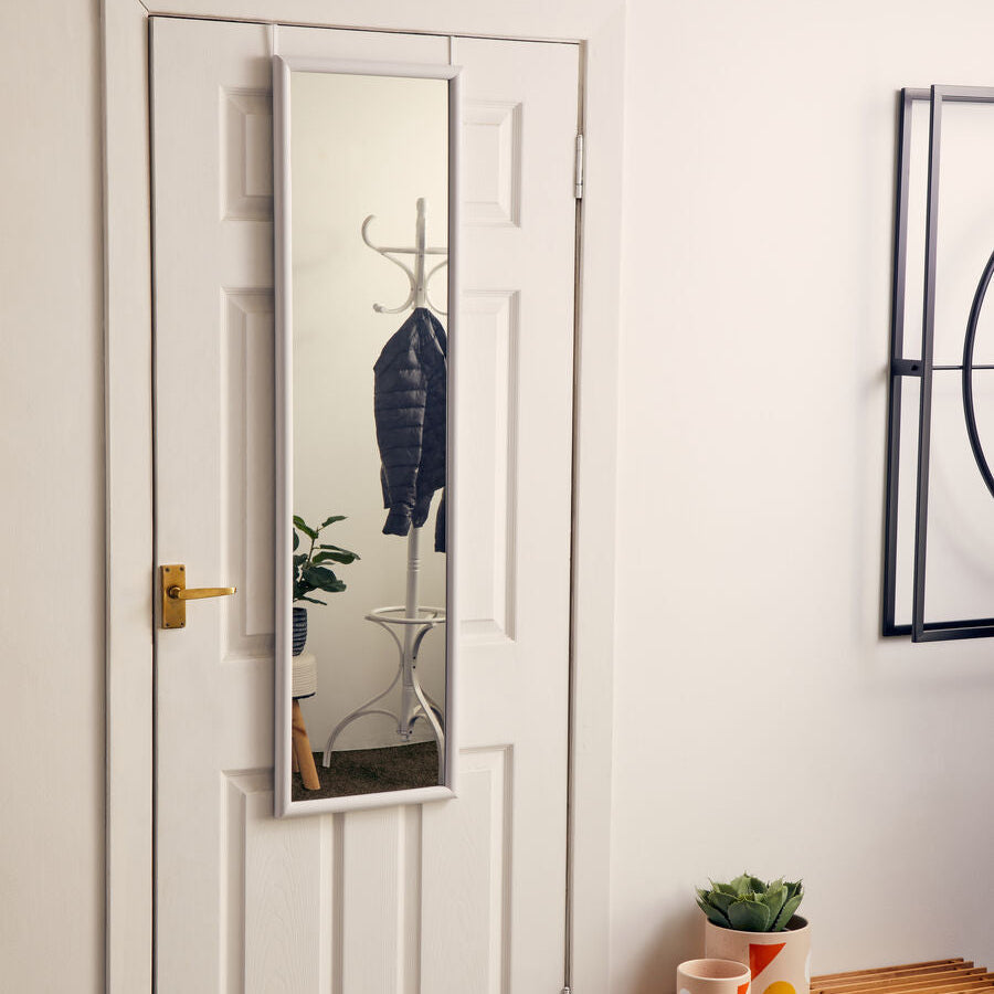 Mize White Plastic Frame Over Door Mirror
