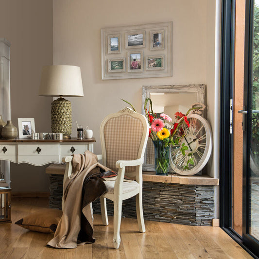 Brussels Distressed White Finish Wall Mirror