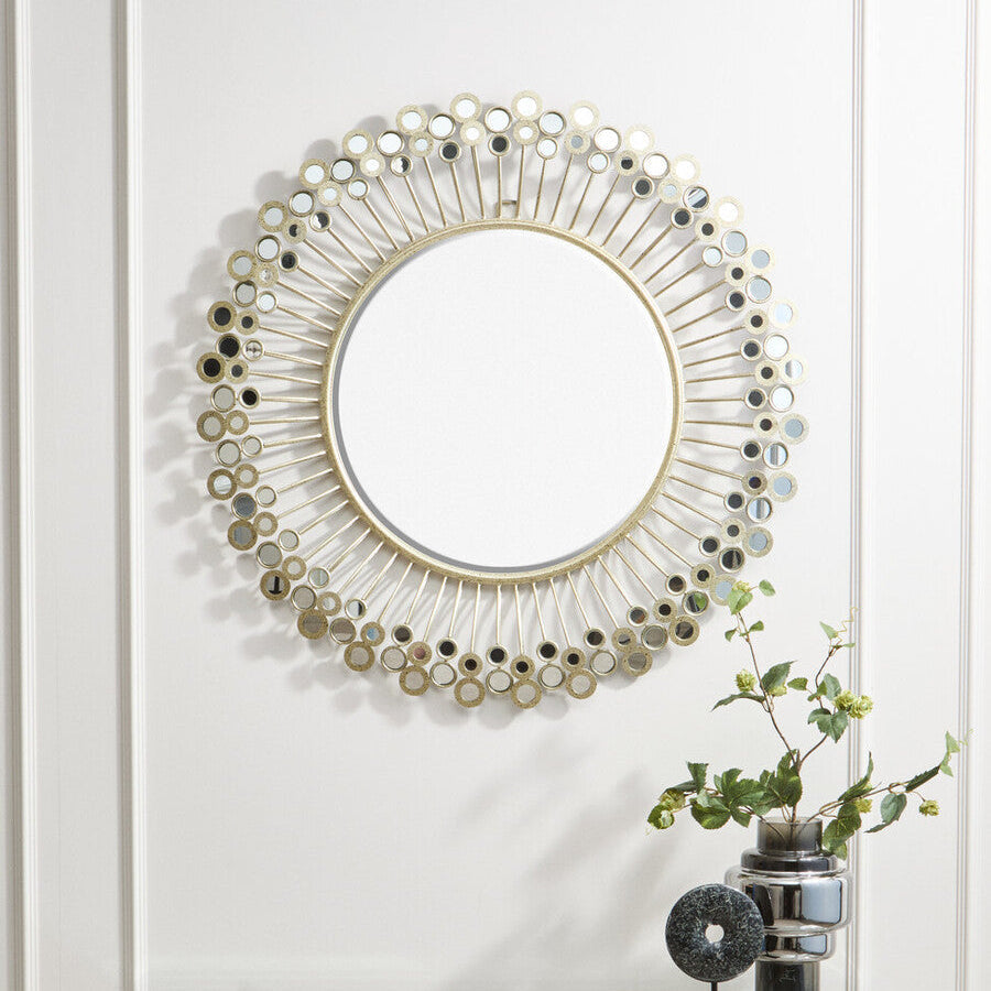 Cissell Mirrored Disc Detail Wall Mirror