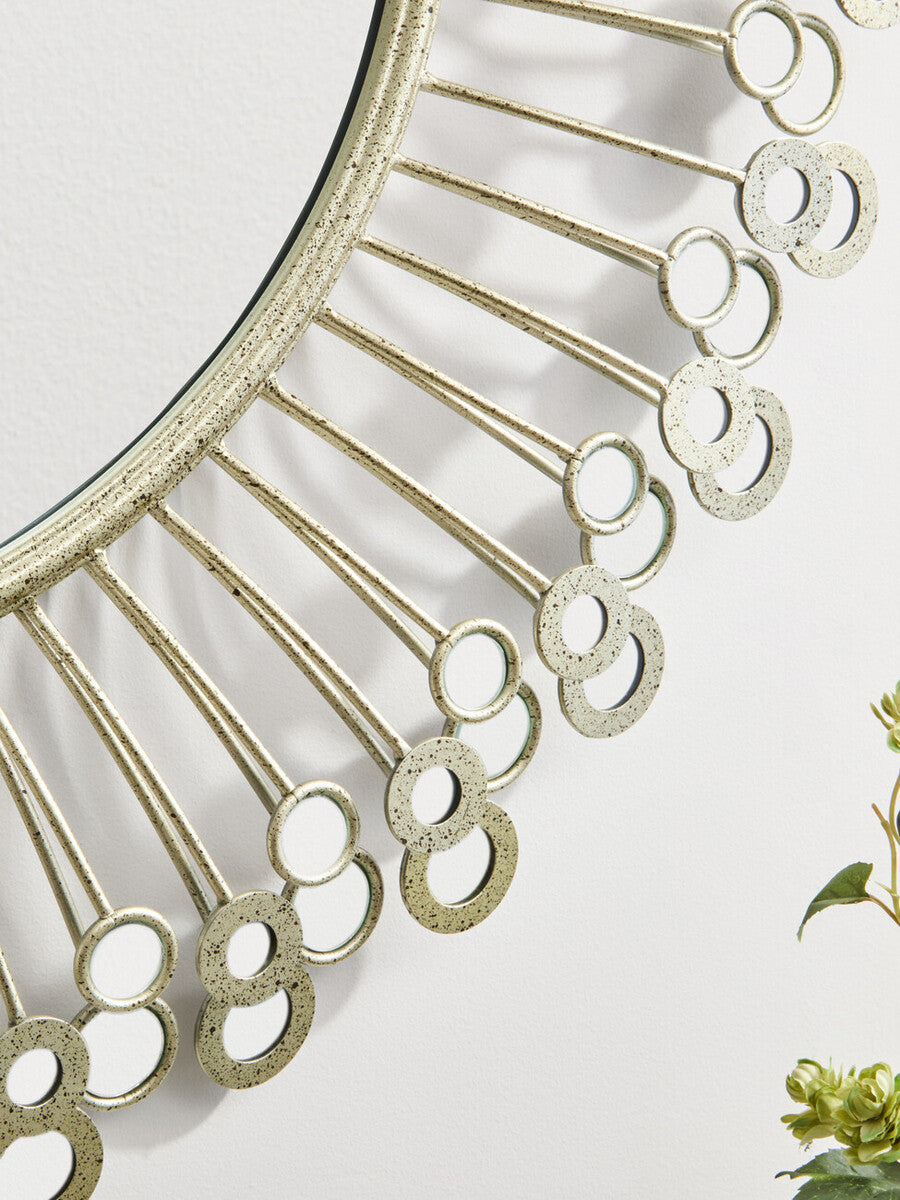 Cissell Mirrored Disc Detail Wall Mirror