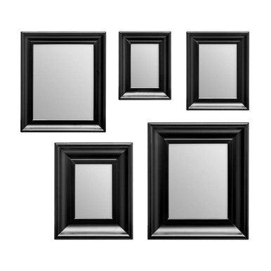 Judkins Black Frame 5Pc Mirror Set