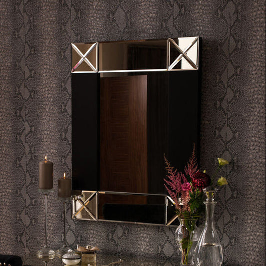 Boulevard Small Wall Mirror with Black and Bevelled Frame