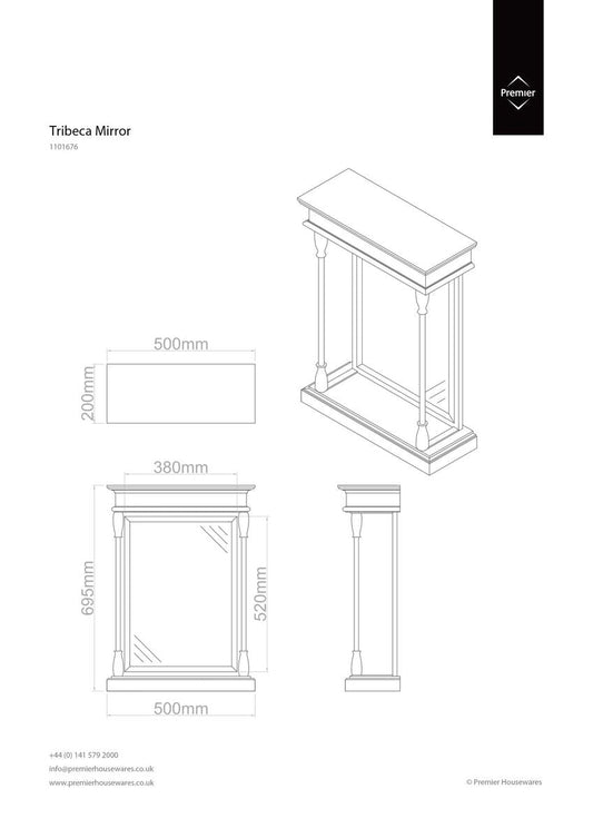 Tribeca Fir Wood and Metal Mirror
