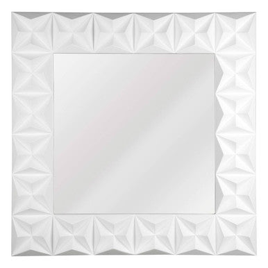 Stockholm 3D Effect Wall Mirror With White High Gloss Finish