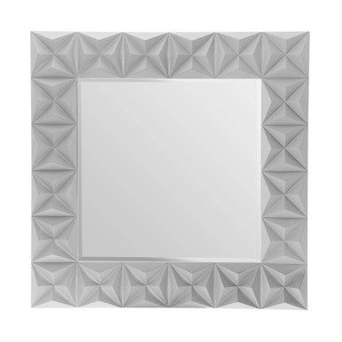 3D Effect Wall Mirror with Grey High Gloss | Stockholm