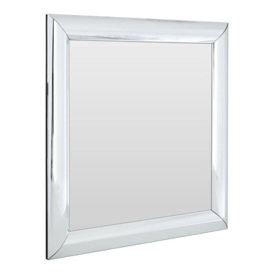 Thick Silver Frame Small Square Wall Mirror | Petillo