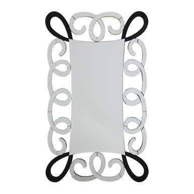 Black and Silver Scroll Design Wall Mirror | Vivienne