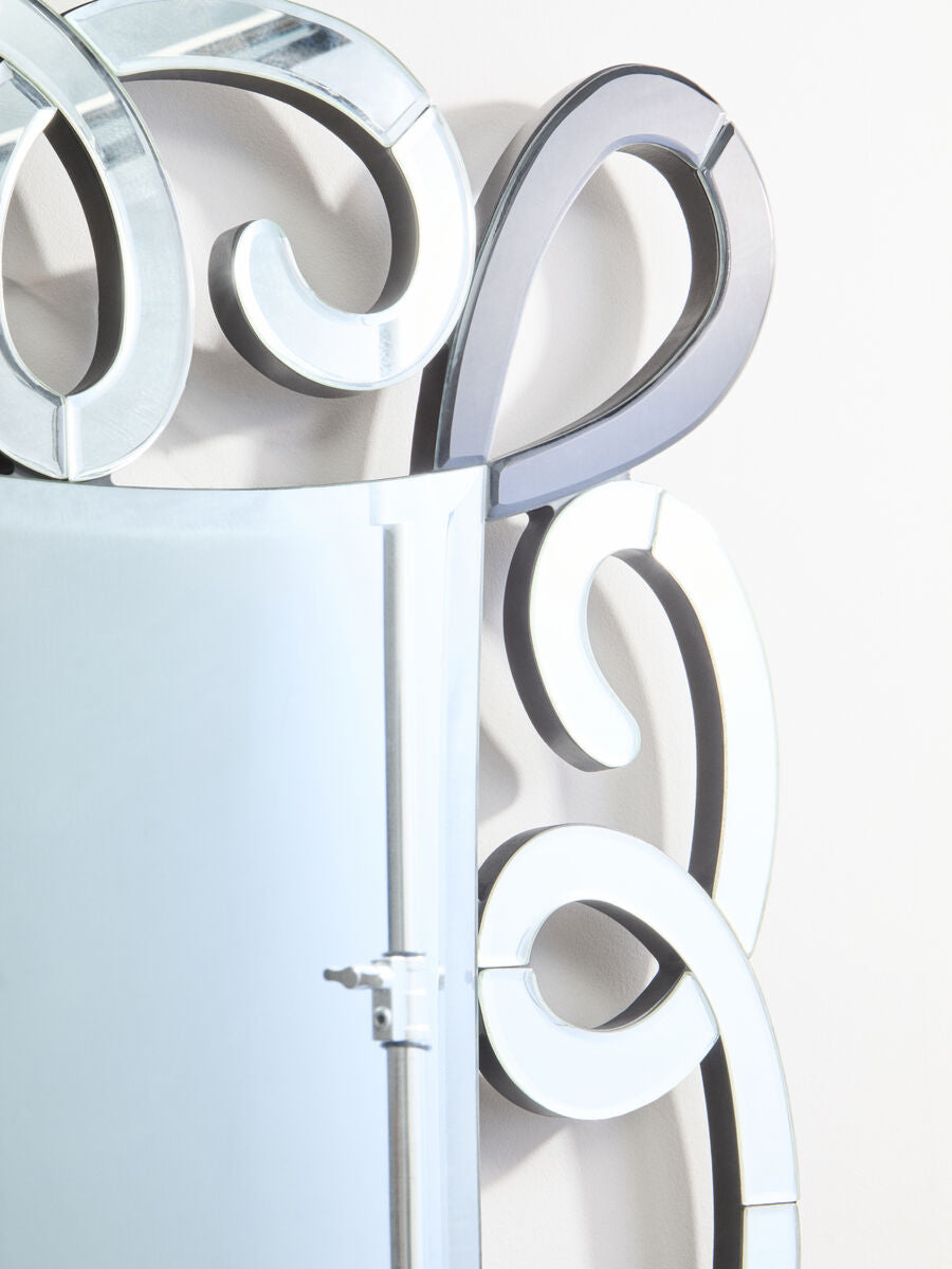 Black and Silver Scroll Design Wall Mirror | Vivienne