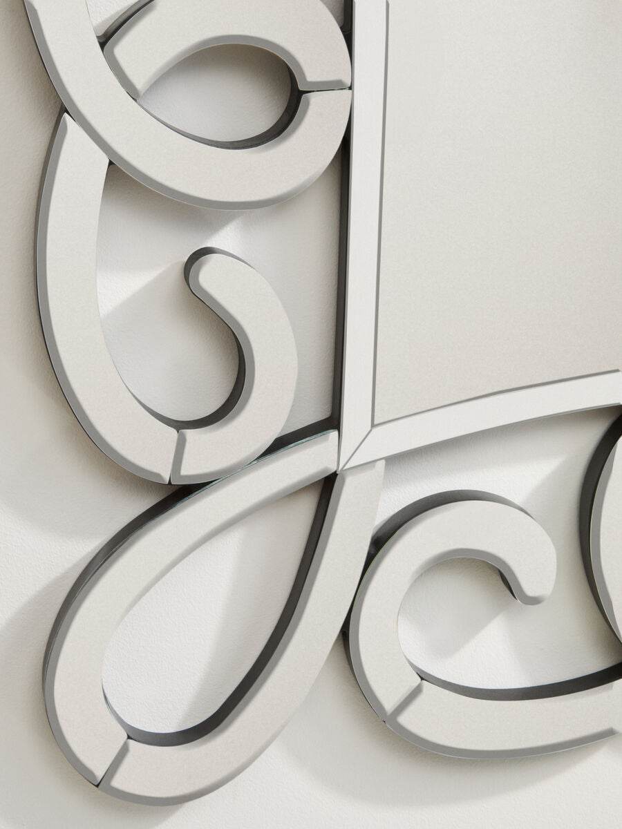Black and Silver Scroll Design Wall Mirror | Vivienne