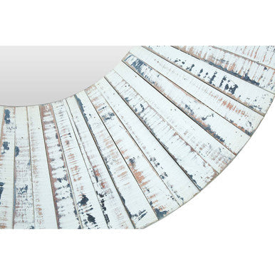 White Wash Round Wall Mirror | Driftwood