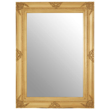 Brussels Baroque Rectangular Gold Finish Wall Mirror