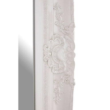 Baroque Rectangular Antique White Wall Mirror | Brussels