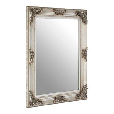 Baroque Rectangle Silver Wall Mirror | Brussels