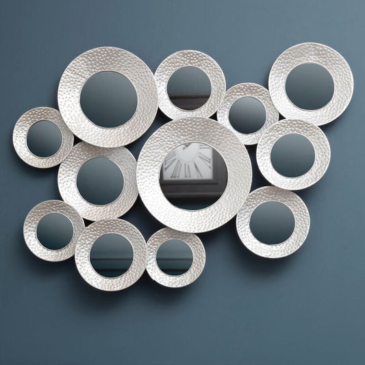 Marcia Hammered Silver Wall Mirror