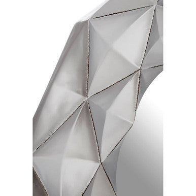 3D Effect Light Silver Wall Mirror | Hexa