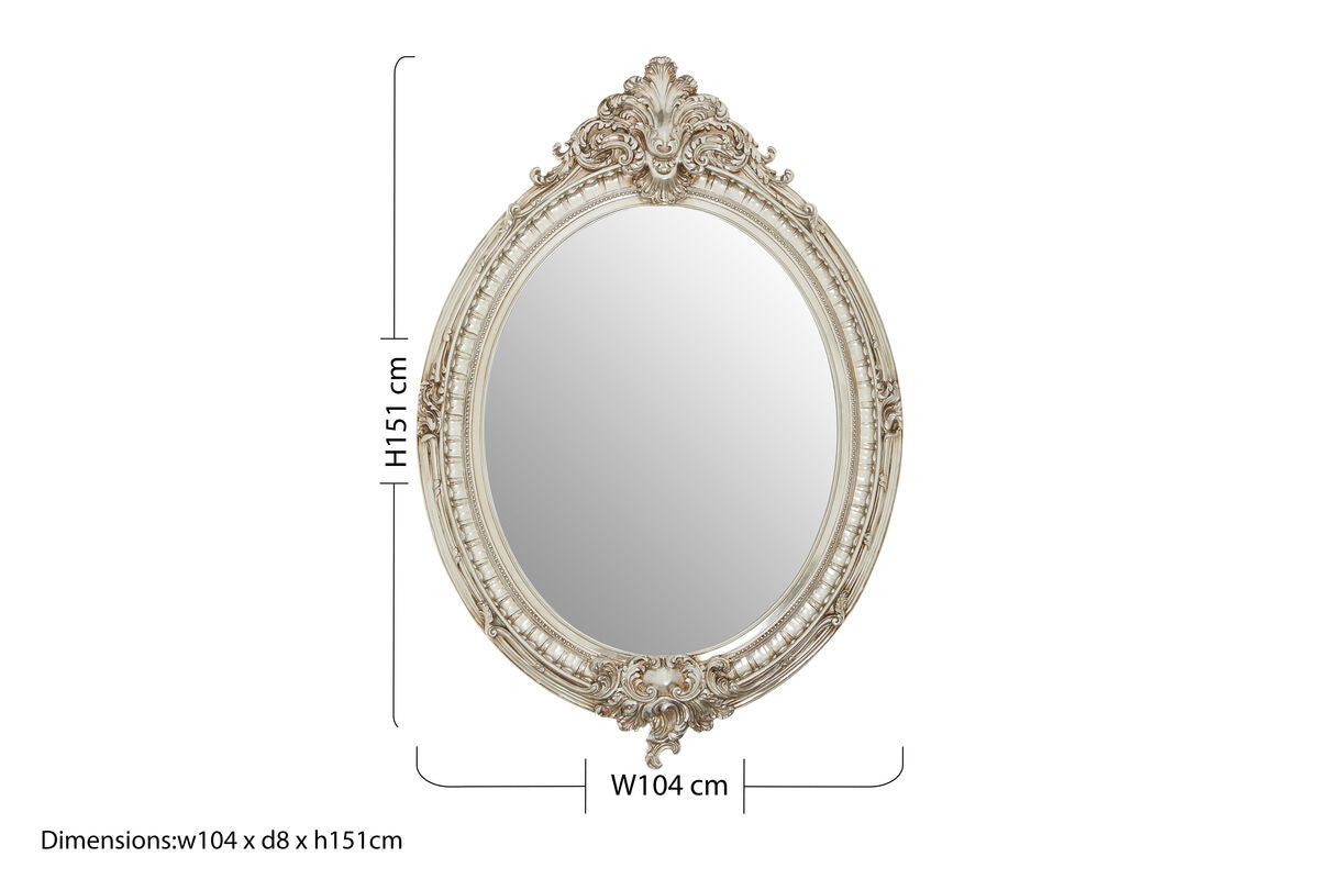 Juliet Champagne Oval Framed Wall Mirror