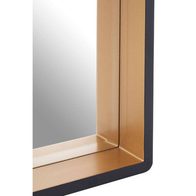 Large Black Wall Mirror with Gold Edge | Trosa