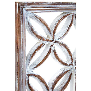 Antique White Lattice Frame Wall Mirror | Indus