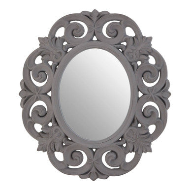 Antique Grey Scroll Design Wall Mirror | Itaka