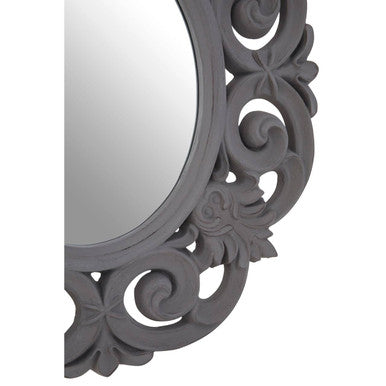 Itaka Antique Grey Scroll Design Wall Mirror