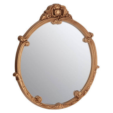 Gold Finish Round Acanthus Leaf Wall Mirror | Tina