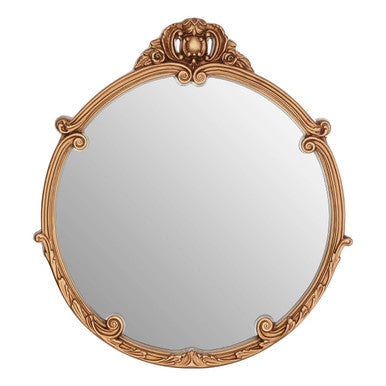 Gold Finish Round Acanthus Leaf Wall Mirror | Tina
