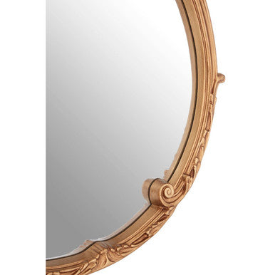 Gold Finish Round Acanthus Leaf Wall Mirror | Tina