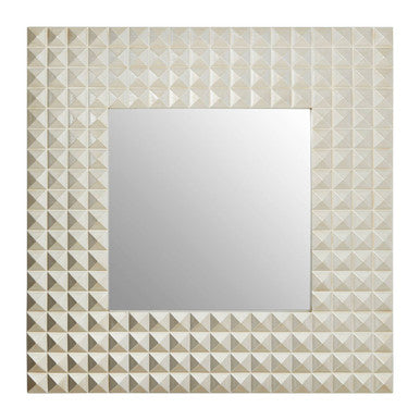 Champagne Finish 3D Geometric Wall Mirror | Dimano