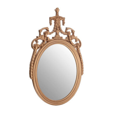 Le Marais Gold Finish Oval Acanthus Leaf Wall Mirror