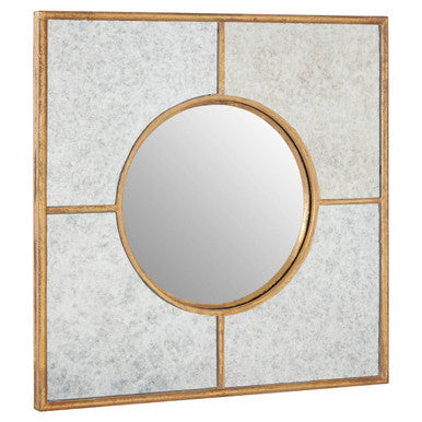 Zariah Gold Finish Art Deco Wall Mirror
