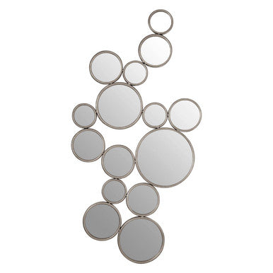 Zariah Large Silver Multi Circle Wall Mirror