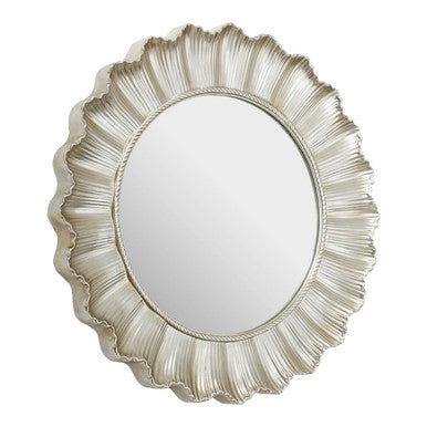 Champagne Finish Scallop Wall Mirror | Adelere