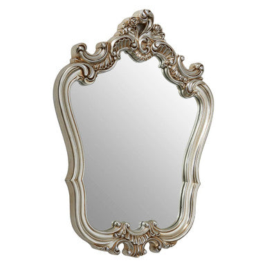 Champagne Finish Rose Crest Wall Mirror | Adelere