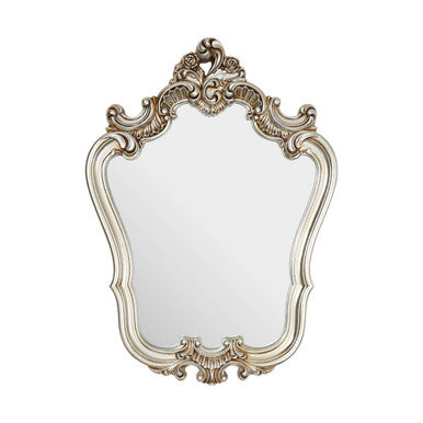 Champagne Finish Rose Crest Wall Mirror | Adelere
