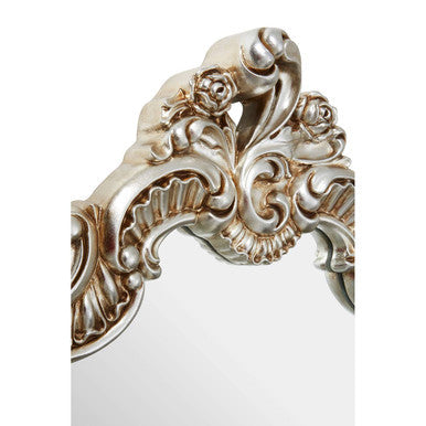 Champagne Finish Rose Crest Wall Mirror | Adelere