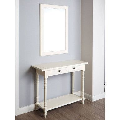 Heritage Antique White Wall Mirror