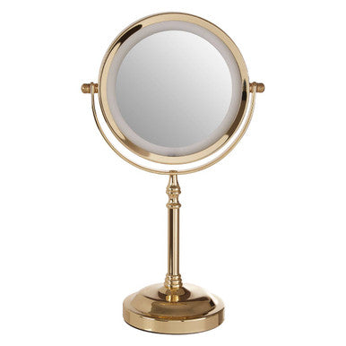 Cassini Gold Colour Iron Led Table Mirror