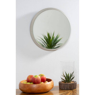 Athena Small Round Wall Mirror With Silver Frame
