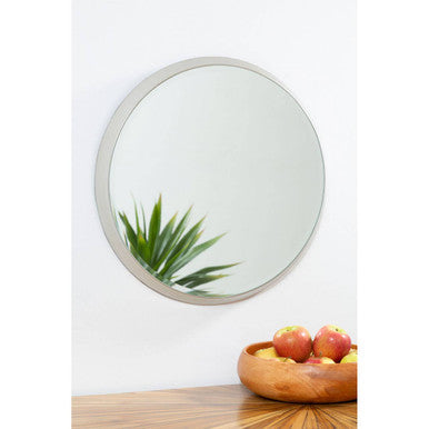 Athena Medium Round Silver Wall Mirror