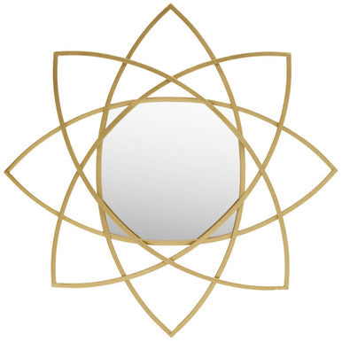 Gold Finish Geometric Wall Mirror | Farran