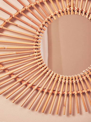 Mataram Natural Rattan Eye Shape Wall Mirror