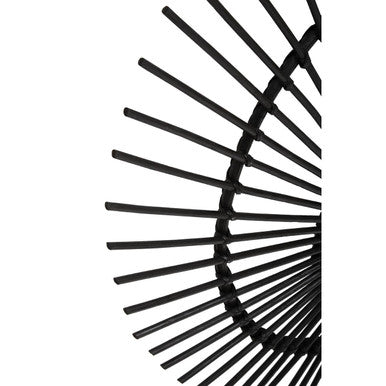 Black Natural Rattan Wall Mirror | Mataram