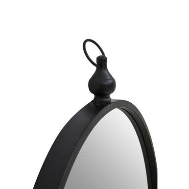 Avento Black Wall Mirror With Circular Hook